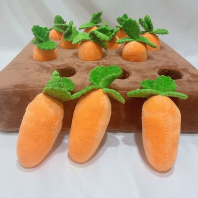 Juguete relleno felpa de la zanahoria del tirón del jardín para el entrenamiento el oler de la interacción del animal doméstico