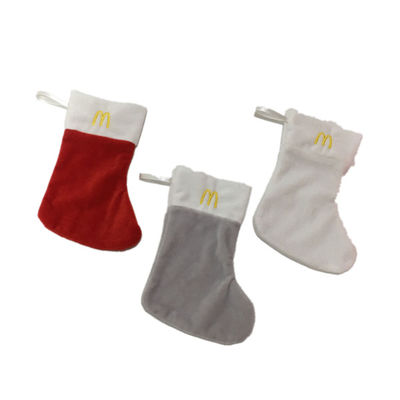 el tejido en cable suave del 18cm los 7.09in McDonald's personalizó al OEM de las medias de la Navidad del encaje de aguja