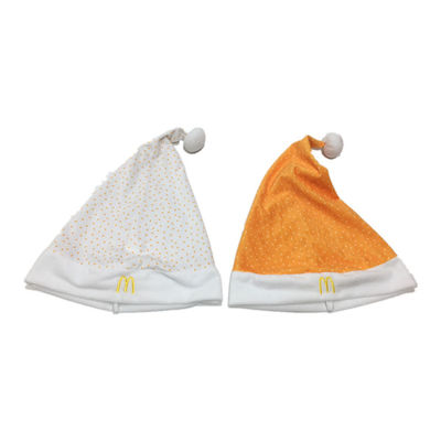 los 40cm el 15.75in McDonald's personalizaron a Santa Christmas Hats For Adults de oro y blanca
