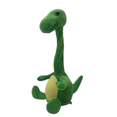 felpa Toy Recording y discurso del dinosaurio verde de los 35cm mientras que tuerce el cuello