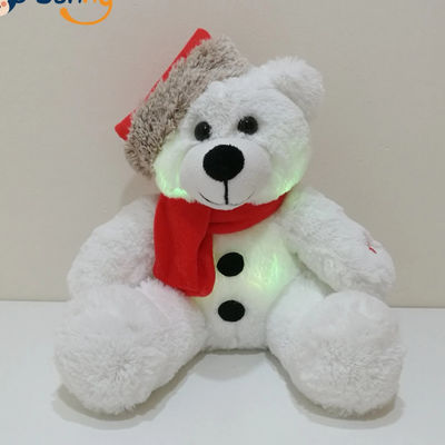 Navidad LED que enciende el oso de la felpa con el juguete de la felpa de los niños del oso de Santa Hat Kids Gift LED