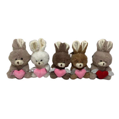 15 conejo lindo de la felpa del cm 5 CLRS con los regalos adorables del día de tarjetas del día de San Valentín de los juguetes del corazón
