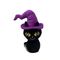 los 20cm Halloween que habla el gato negro con el sombrero púrpura que registra el juguete relleno
