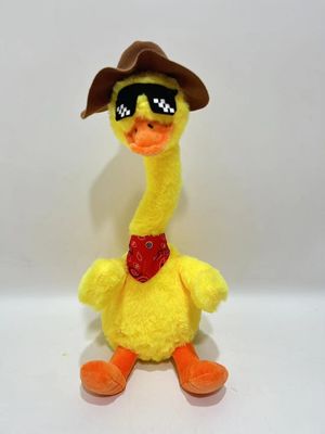 Grabación Repetición Bailar Cantando Pato Amarillo juguete de peluche con sombrero