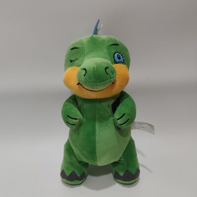 Juguete de peluche de dinosaurio de pie de 30 cm verde súper suave