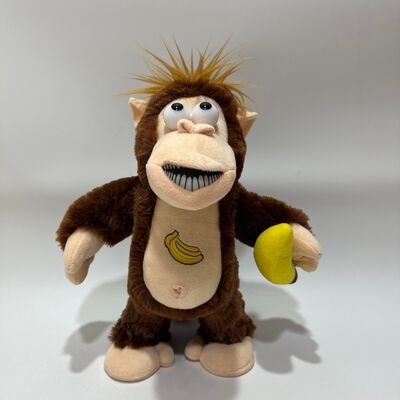 Peluche interactivo de mono ladrón de plátanos, muñeco de gorila con reacción emocional, divertido regalo novedoso