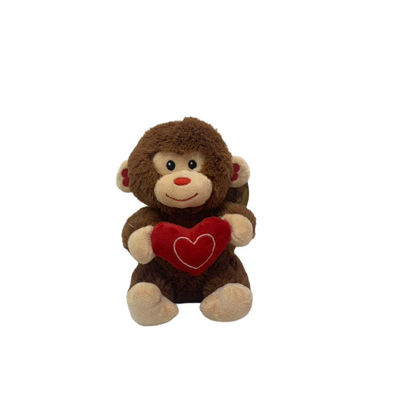 Peluche musical EMC del mono del día de tarjetas del día de San Valentín del 17cm los 6.69IN