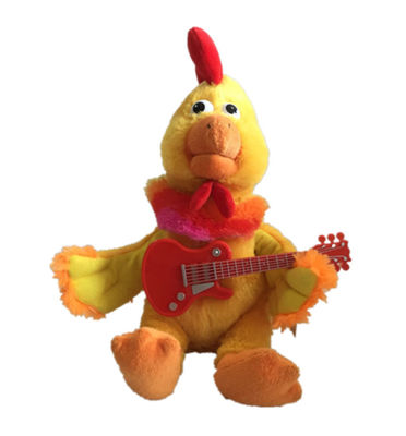 los 30cm felpa Toy Playing Guitar del peluche del pollo de 11,81 pulgadas pequeña