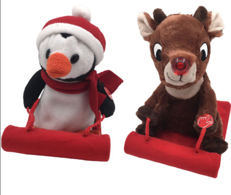 Peluche lindo Ski Toy del pingüino del peluche del reno de la Navidad los 0.23M los 9.06in