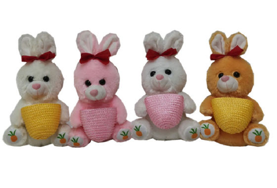 Conejos del CLR de las pequeñas tarjetas del día de San Valentín 4 de los PP con la cesta