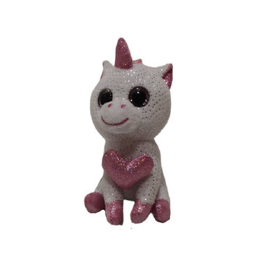 Unicorn Keychain With Heart Plush Toy Decorations Pink White el 11Cm para los bolsos