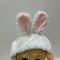28cm de peluche Perrito de juguete Animal relleno en traje de conejo blanco para Pascua