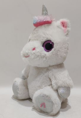 Ojos grandes grabados Impresión cantando ojos izquierdo y derecho luces unicornio eléctrico juguete de peluche