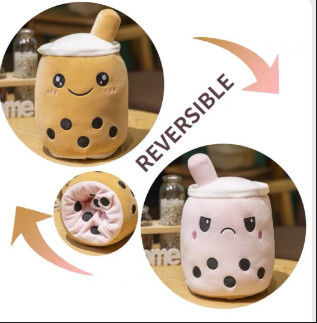Logotipo personalizado de dos lados de color reversible de la taza de té de leche juguete de peluche