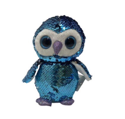 Grabación de voz de venta caliente y repetición Plush Flip Sequin Penguin Toy