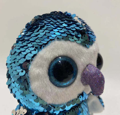 Grabación de voz de venta caliente y repetición Plush Flip Sequin Penguin Toy