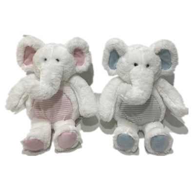 Fabrica mayorista puede personalizar juguetes de peluche para elefantes pequeños con papel de cascabel