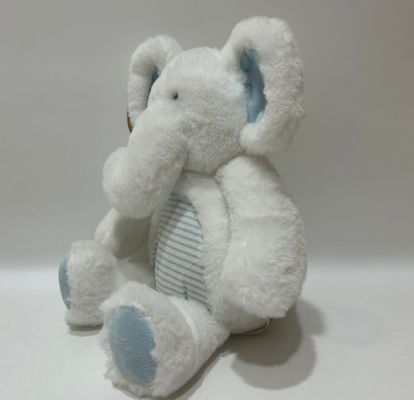 Fabrica mayorista puede personalizar juguetes de peluche para elefantes pequeños con papel de cascabel