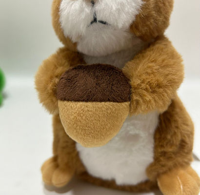 Fábrica por encargo mayorista de juguetes de peluche de ardilla grabable