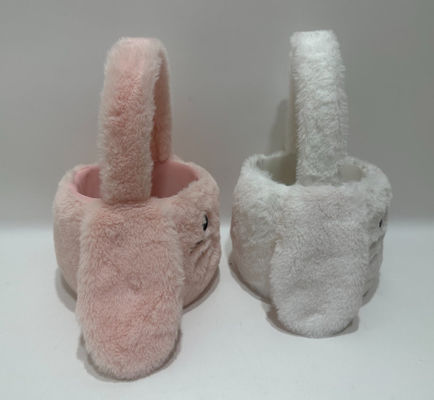 Venta caliente de la Pascua lindo y bonito rosa y blanco Plush Conejo Cesta juguete