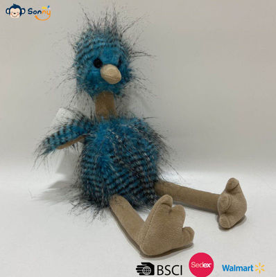 Fabrica OEM mayorista personalizado Blu Peacock Fluff avestruz juguetes de peluche regalo animal rellenado