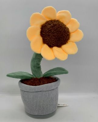 Juguete de peluche de grabación de girasol hecho de material de peluche y algodón 100% PP