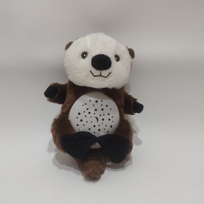 Juguete de proyector de luz Plush Otter Musical