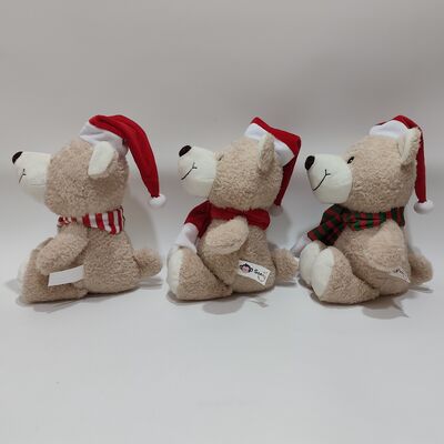 3 Osos de peluche de Navidad variados Conjunto de regalo de osos de peluche de vacaciones suaves