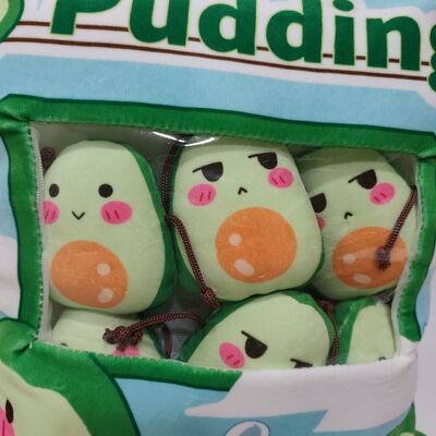 almohada de aguacate de PVC transparente con relleno de aguacate lindo