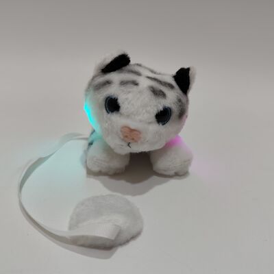 Peluche de tigre blanco magnético con luz en el hombro y función luminosa