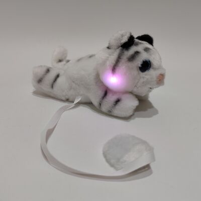 Peluche de tigre blanco magnético con luz en el hombro y función luminosa