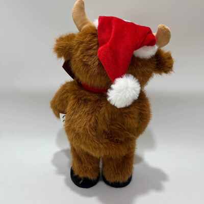 Peluche de Vaca de las Tierras Altas Navideña Cantante y Bailarina, Juguete Musical Animado de Peluche, Muñeco de Vaca de las Tierras Altas Navideño