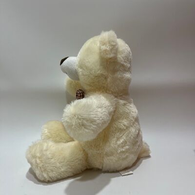 Cantando y aplaudiendo Cream Teddy Bear Plush Toy Interactivo Música Oso clásico Plaid Bowtie Animal relleno