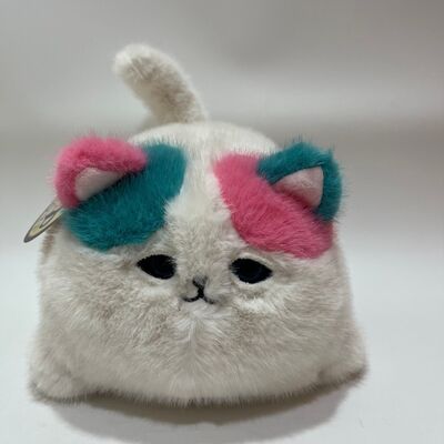 Parpadeo ronroneo gato peludo juguete de peluche lindo meado interactivo gatito rosa azul amarillo largo cabello alivio del estrés compañero