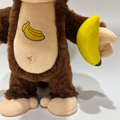 Peluche interactivo de mono ladrón de plátanos, muñeco de gorila con reacción emocional, divertido regalo novedoso
