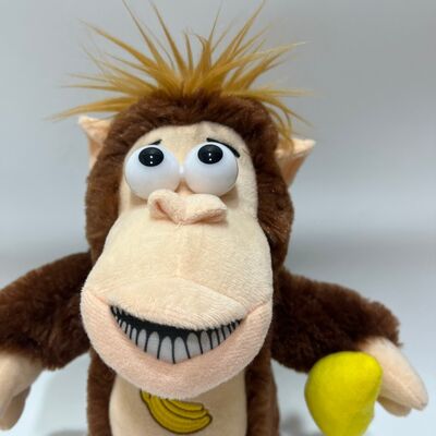 Peluche interactivo de mono ladrón de plátanos, muñeco de gorila con reacción emocional, divertido regalo novedoso