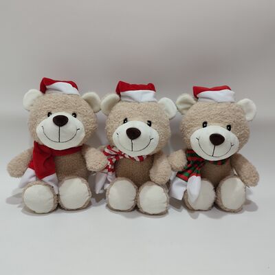 3 Osos de peluche de Navidad variados Conjunto de regalo de osos de peluche de vacaciones suaves