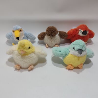 5 Juguetes de Peluche Surtidos de Loro Colección de Pájaros Suaves Rellenos de Colores