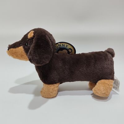 Peluche suave de perro salchicha con diseño realista