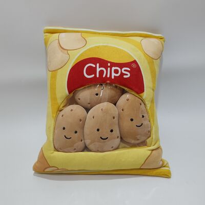 Una linda almohada de papas de PVC con un adorable cojín de peluche de diseño de papas