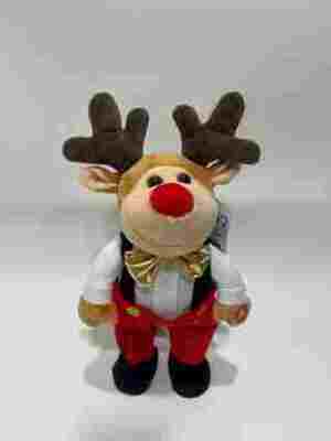 Cantar y bailar El venado de Navidad Juguete de peluche con música